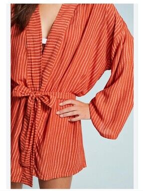Anthropologie Natalie Martin Sailor Kimono Rust Orange Womens Sz OS Boho Coverup